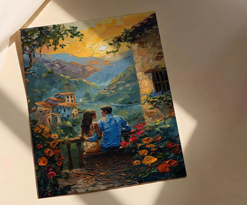 Colombia Travel Art, Coffee Region Print - Honeymoon Gift
