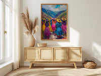 Peru Wedding Poster, Andean Mountain Art - Cultural Heritage
