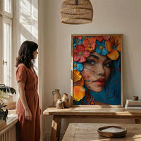 Tropical Floral Art, Mexican Bride Poster - Boho Decor