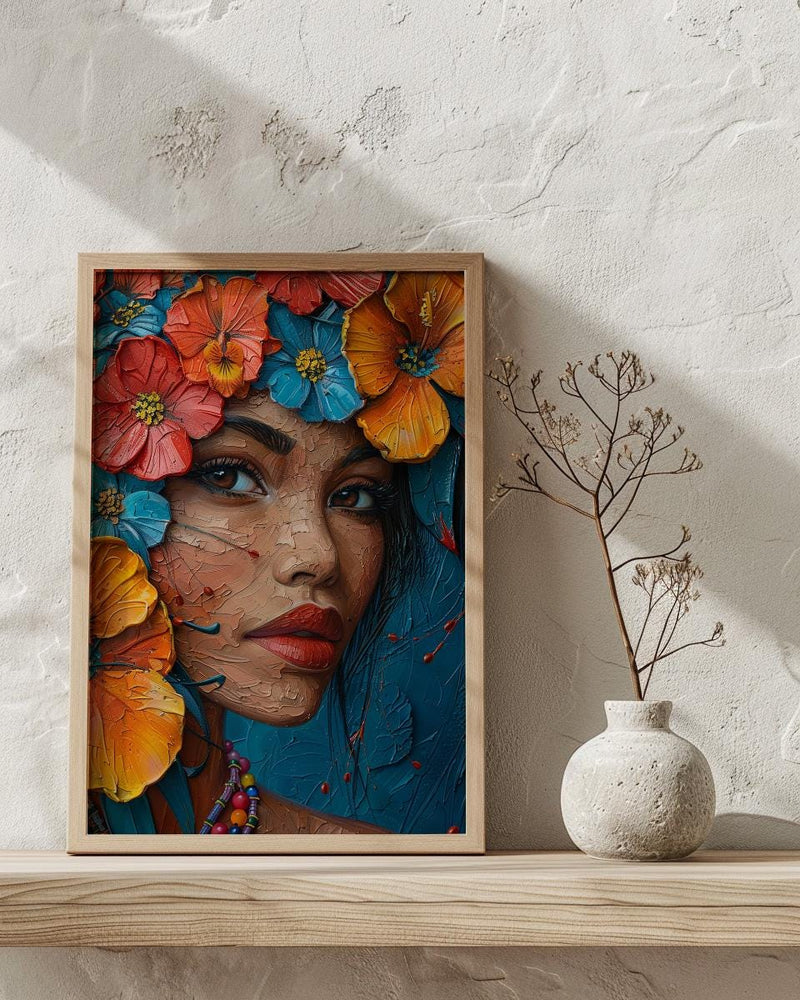 Tropical Floral Art, Mexican Bride Poster - Boho Decor