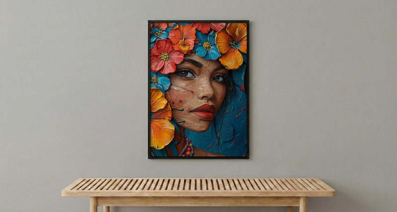 Tropical Floral Art, Mexican Bride Poster - Boho Decor