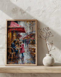 Paris Cafe Art Print, Mom Daughter Decor - Mother's Day Gift