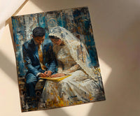 Nikkah Ceremony Art, Islamic Wedding Decor - Muslim Couple Gift
