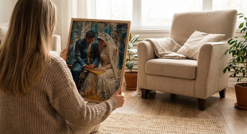 Nikkah Ceremony Art, Islamic Wedding Decor - Muslim Couple Gift