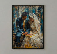 Nikkah Ceremony Art, Islamic Wedding Decor - Muslim Couple Gift