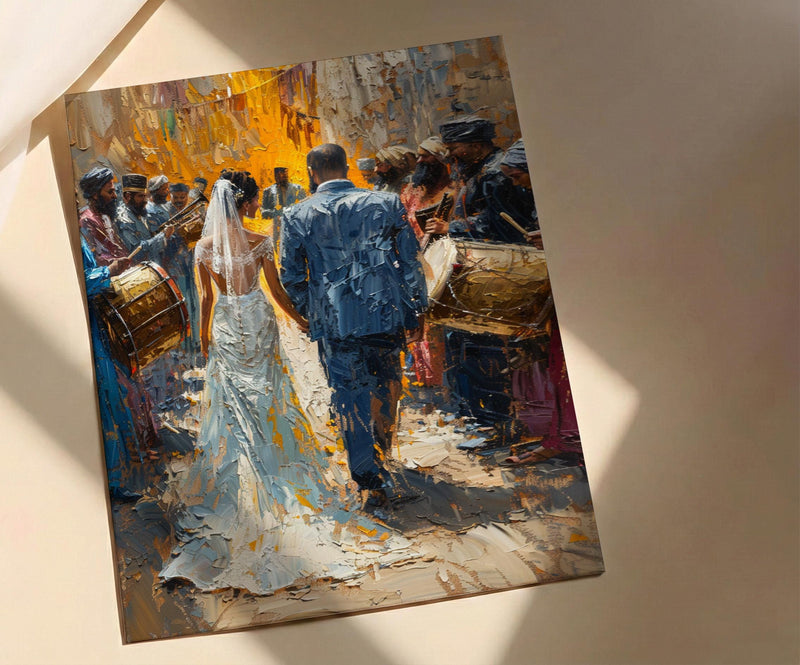 Zaffa Procession Art, Middle Eastern Wedding - Arab Culture Gift