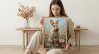 Baby Bunny Nursery Art Print, Spring Wildflower Decor - Baby Shower Gift