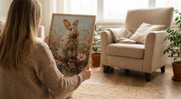 Baby Bunny Nursery Art Print, Spring Wildflower Decor - Baby Shower Gift
