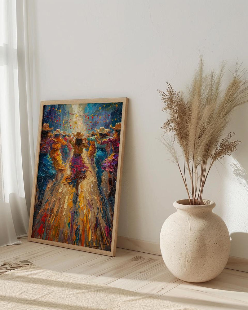 Texas Barn Dance Print, Line Dance Art - Country Wedding Decor