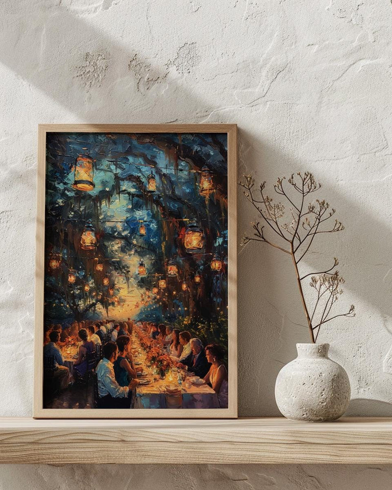 Southern Wedding Feast, Backyard Reception Art - Newlywed Gift