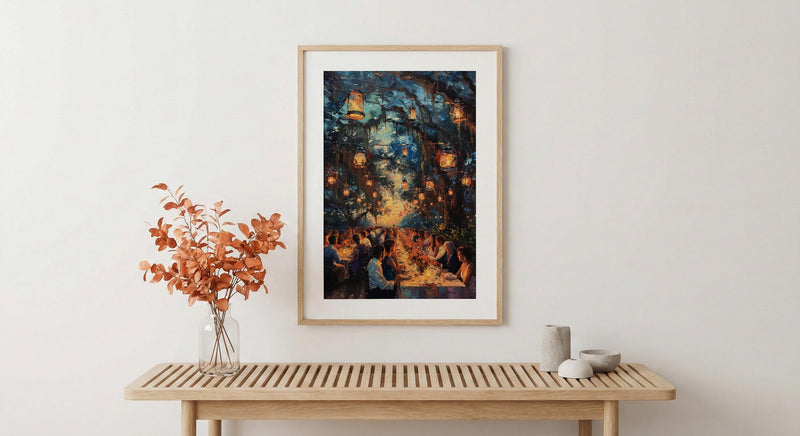 Southern Wedding Feast, Backyard Reception Art - Newlywed Gift