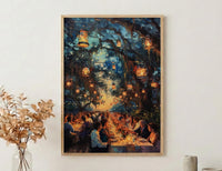 Southern Wedding Feast, Backyard Reception Art - Newlywed Gift