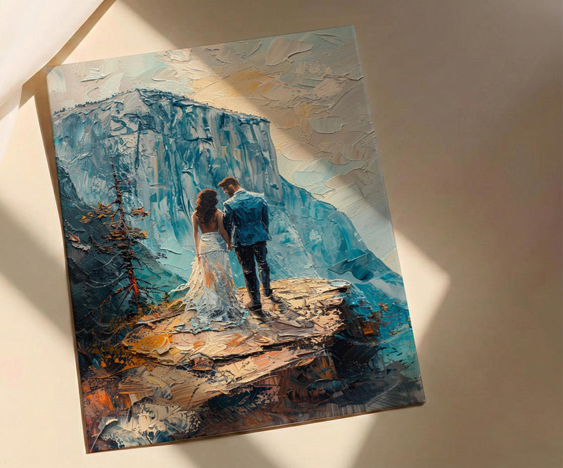 Yosemite Elopement Art Print, National Park Decor - Newlywed Gift