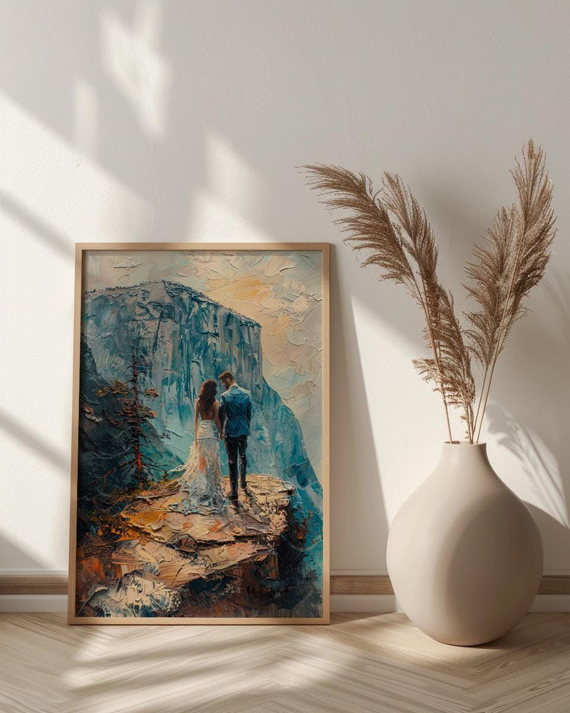 Yosemite Elopement Art Print, National Park Decor - Newlywed Gift