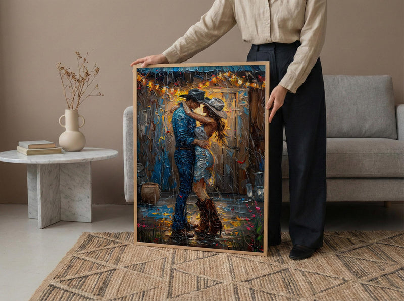 Texas Barn Wedding Art Print, Rustic Country Decor - Anniversary Gift