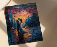 New York Elopement Art Print, NYC Skyline Poster - Urban Wedding Gift