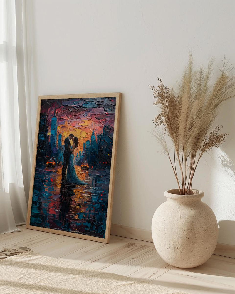 New York Elopement Art Print, NYC Skyline Poster - Urban Wedding Gift