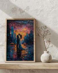 New York Elopement Art Print, NYC Skyline Poster - Urban Wedding Gift