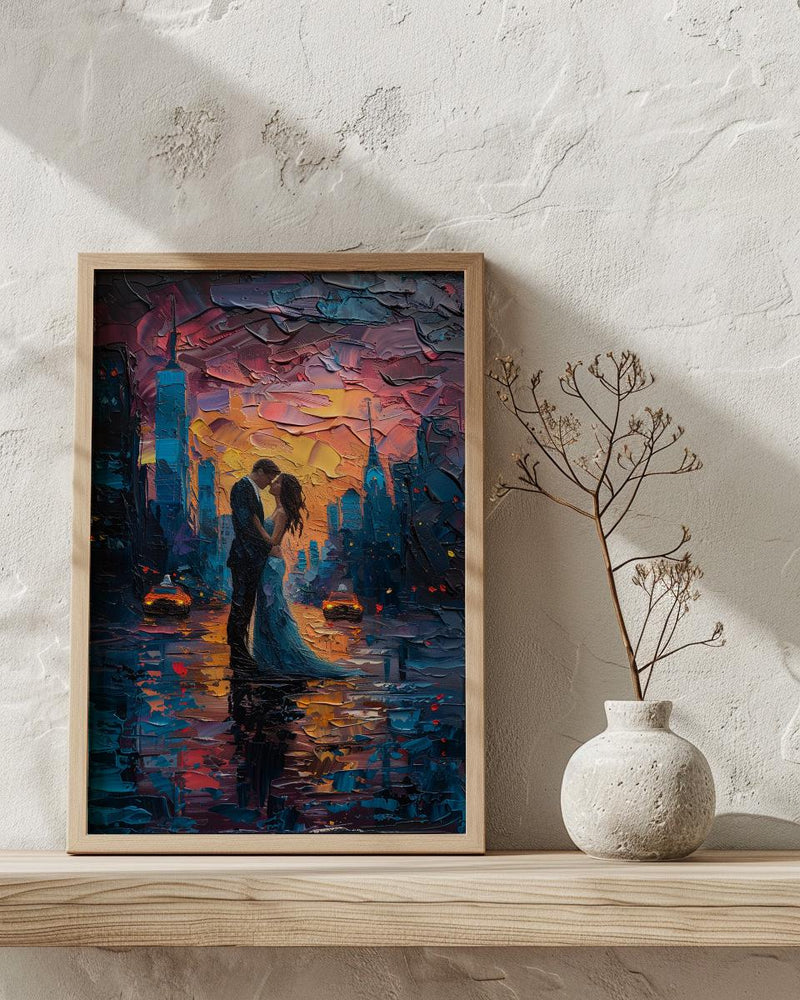 New York Elopement Art Print, NYC Skyline Poster - Urban Wedding Gift