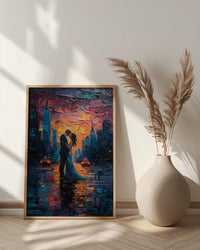 New York Elopement Art Print, NYC Skyline Poster - Urban Wedding Gift