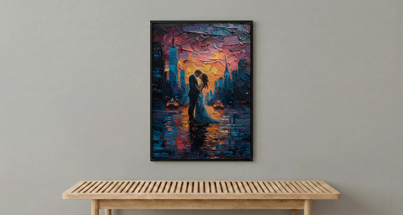 New York Elopement Art Print, NYC Skyline Poster - Urban Wedding Gift