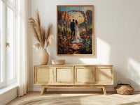 Sedona Desert Art Print, Boho Wedding Poster - Red Rocks Wall Decor