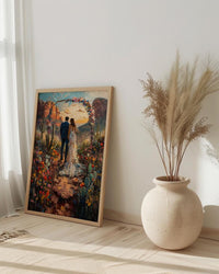 Sedona Desert Art Print, Boho Wedding Poster - Red Rocks Wall Decor