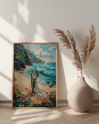 Hawaii Beach Wedding Wall Art, Maui Travel Poster - Tropical Honeymoon Art