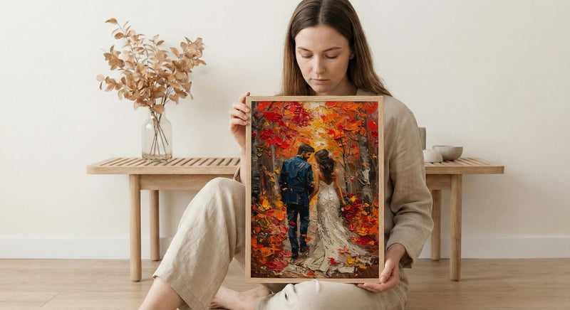 New England Fall Wall Art, Autumn Wedding Poster - Rustic Decor