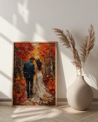 New England Fall Wall Art, Autumn Wedding Poster - Rustic Decor