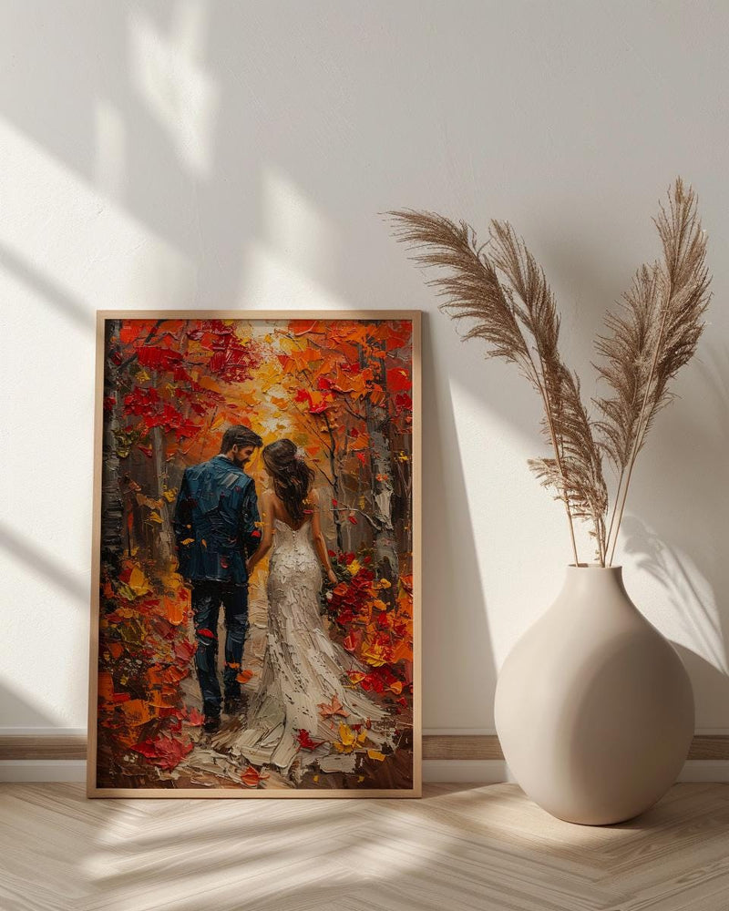 New England Fall Wall Art, Autumn Wedding Poster - Rustic Decor