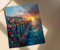 Love Padlocks Art Print, Romantic Bridge Decor - Master Bedroom Art