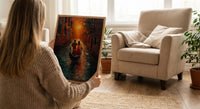 Venice Gondola Art Print, Romantic Canal Decor - Thick Oil Painting Style