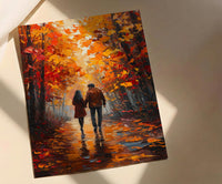 Autumn Forest Walk Poster, Fall Foliage Decor - Master Bedroom Art