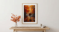 Autumn Forest Walk Poster, Fall Foliage Decor - Master Bedroom Art