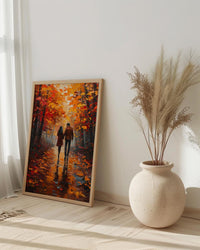 Autumn Forest Walk Poster, Fall Foliage Decor - Master Bedroom Art
