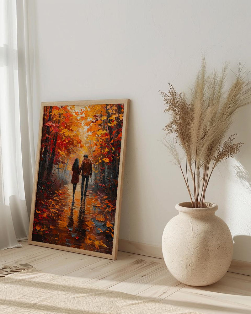 Autumn Forest Walk Poster, Fall Foliage Decor - Master Bedroom Art