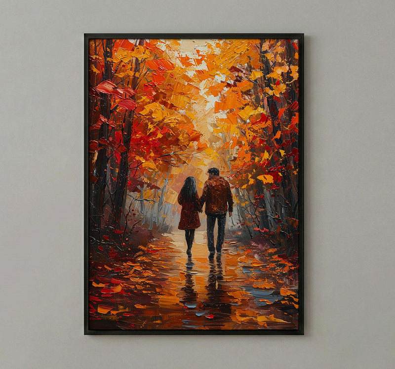 Autumn Forest Walk Poster, Fall Foliage Decor - Master Bedroom Art