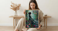 The Empress Tarot Art Print, Spring Wild Rose Decor - Witchy Room Decor