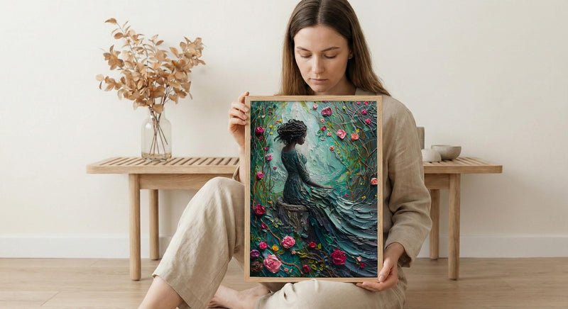 The Empress Tarot Art Print, Spring Wild Rose Decor - Witchy Room Decor