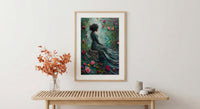 The Empress Tarot Art Print, Spring Wild Rose Decor - Witchy Room Decor