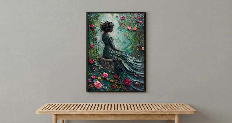 The Empress Tarot Art Print, Spring Wild Rose Decor - Witchy Room Decor