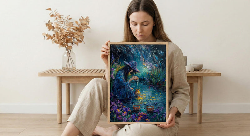 The Star Tarot Poster, Purple Iris Spring Wall Art - Spiritual Gift