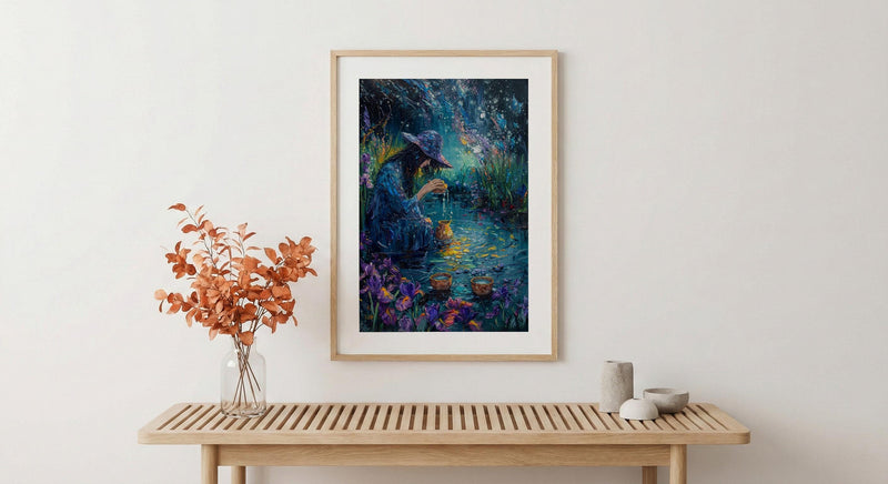 The Star Tarot Poster, Purple Iris Spring Wall Art - Spiritual Gift