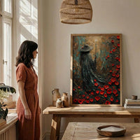 The Magician Tarot Art Print, Red Poppy Spring Decor - Witchy Room Decor
