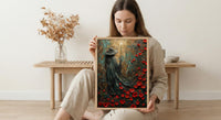 The Magician Tarot Art Print, Red Poppy Spring Decor - Witchy Room Decor