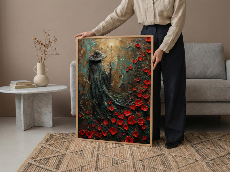 The Magician Tarot Art Print, Red Poppy Spring Decor - Witchy Room Decor