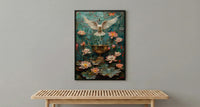 Ace of Cups Tarot Wall Art, Pink Lotus Spring Decor - Spiritual Gift