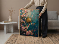 Wheel of Fortune Tarot Poster, Spring Magic Sky Art - Entryway Decor
