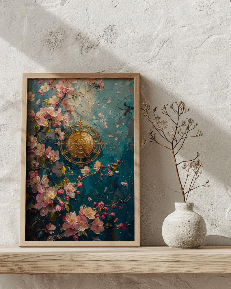 Wheel of Fortune Tarot Poster, Spring Magic Sky Art - Entryway Decor